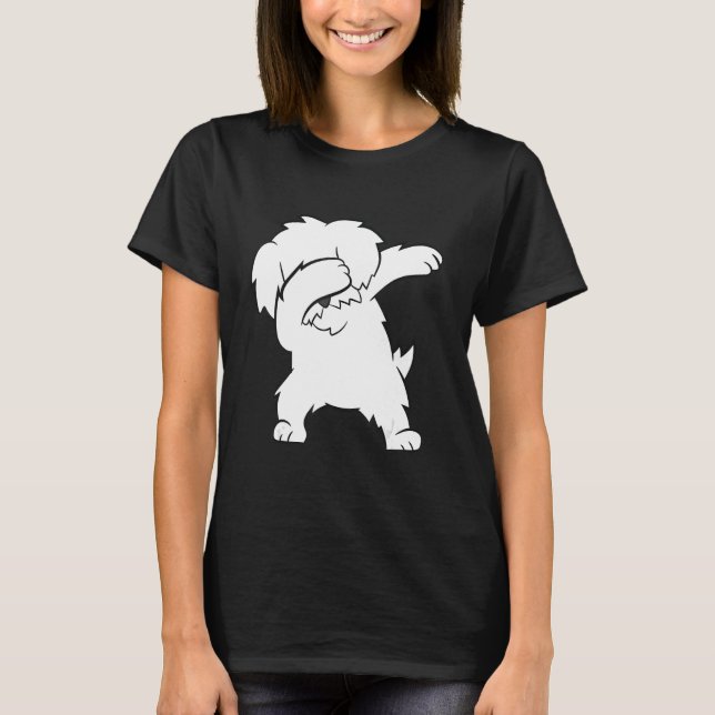 Camiseta Dabbing maltês Cog Cute Dabbing maltês (Frente)
