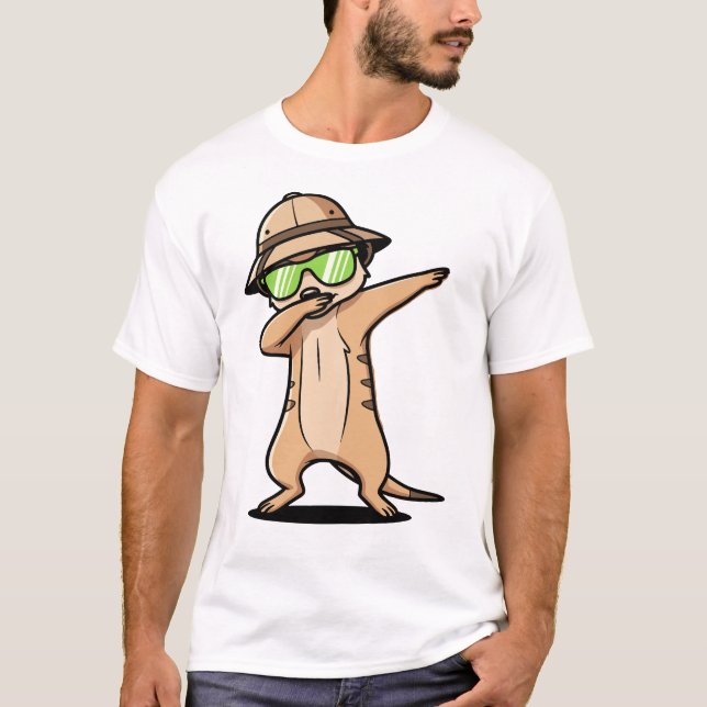 Camiseta Dabbing Meerkat Funny Cute Dab Dance (Frente)