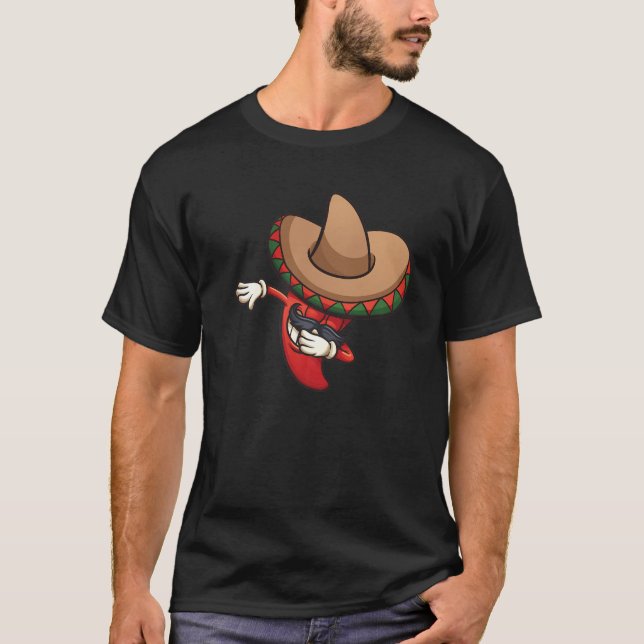 Camiseta Dabbing Mexican Poncho Cinco De Mayo Funny Fiesta (Frente)