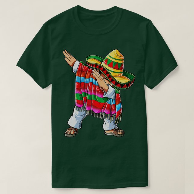 Camiseta Dabbing mexicano Poncho Cinco de Mayo Boys Men Som (Frente do Design)