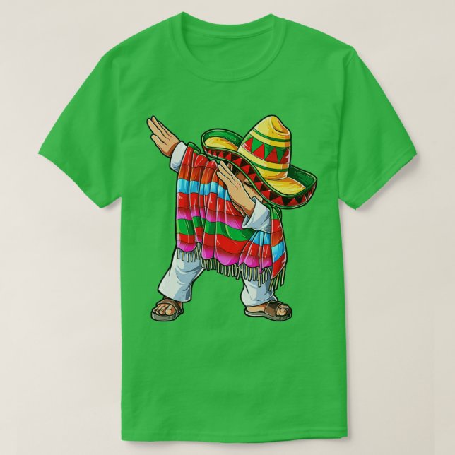 Camiseta Dabbing mexicano Poncho Cinco de Mayo Boys Men Som (Frente do Design)