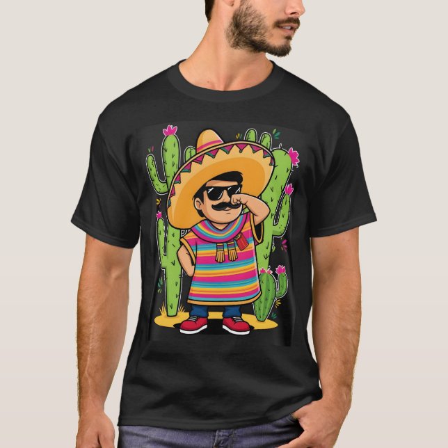 Camiseta Dabbing mexicano Poncho Cinco de Mayo Men Sombrero (Frente)