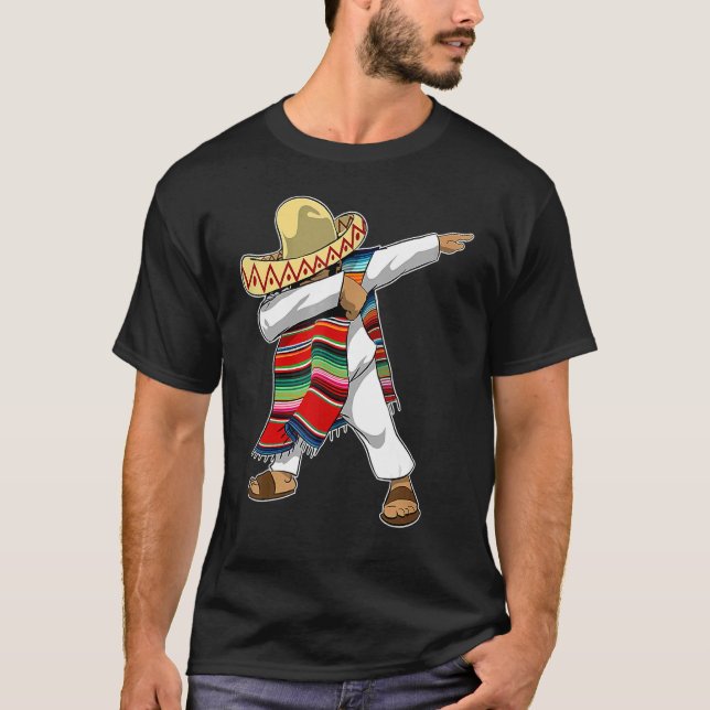 Camiseta Dabbing mexicano Poncho Cinco De Mayo Men Sombrero (Frente)