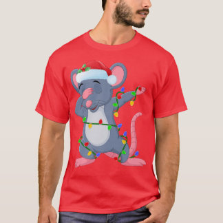 Camiseta Dabbing Mouse Xmas lança Papais noeis engraçados C