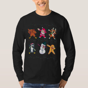 Camiseta Dabbing Natal Santa Claus Elf Reindeer Amigos