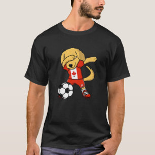 Camiseta Dabbing Ouro Retriever Canada Soccer Fans Jersey