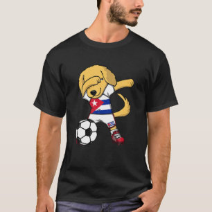 Camiseta Dabbing Ouro Retriever Cuba Soccer Fans Jersey F