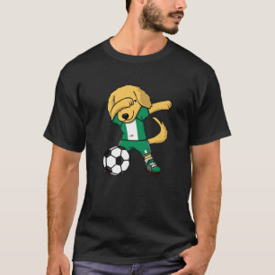 Camiseta Dabbing Ouro Retriever Nigéria Soccer Fans Jerzy