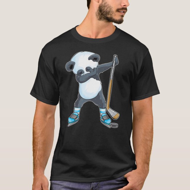 Camiseta Dabbing panda Ice Hockey panda Kids Boys funny ice (Frente)