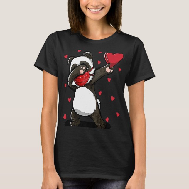 Camiseta Dabbing Panda Veste presentes na máscara de rosto  (Frente)