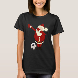 Camiseta Dabbing Papai Noel Engraçado Futebol de Natal