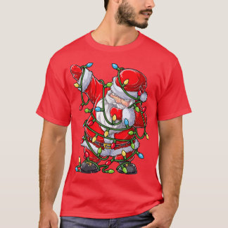 Camiseta Dabbing Papais noeis Árvore de Natal Luzes Xmas Of