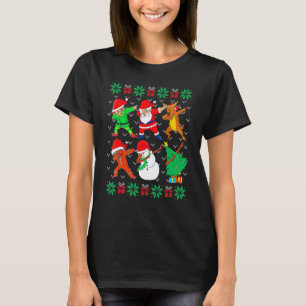 Camiseta Dabbing Papais noeis Elf Amigos Ugly Xmas Sweater