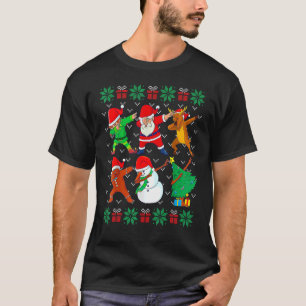Camiseta Dabbing Papais noeis Elf Amigos Ugly Xmas Sweater 