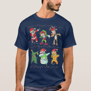 Camiseta Dabbing Papais noeis Elf Reindeer Dab Xmas Natal P