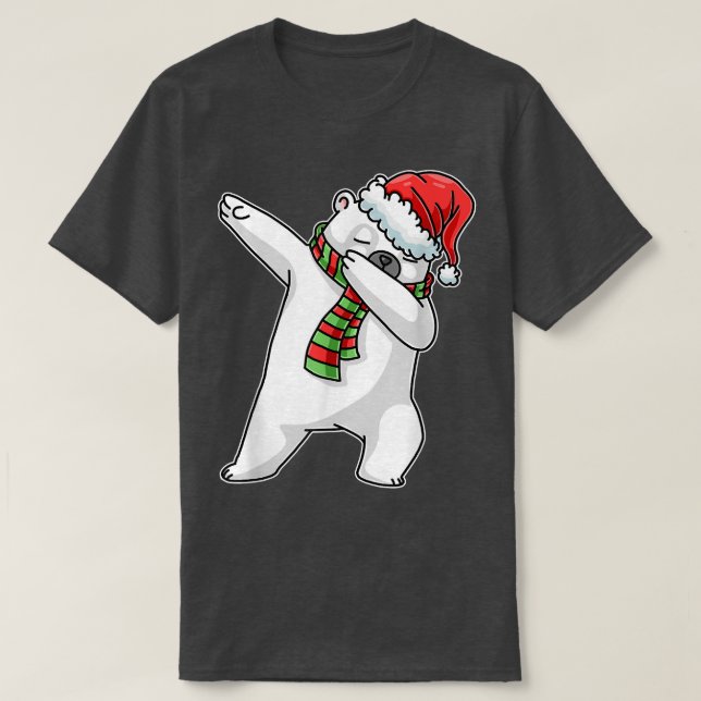 Camiseta Dabbing Papais noeis Polar Bear Natal Engraçado Da (Frente do Design)