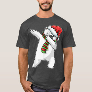 Camiseta Dabbing Papais noeis Polar Bear Natal Engraçado Da