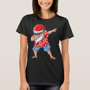 Camiseta Dabbing Papais noeis Tropical Island Christmas Hav