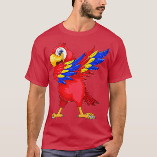 Camiseta Dabbing Parrot Art Engraçado Falando Macaw Dab Dan