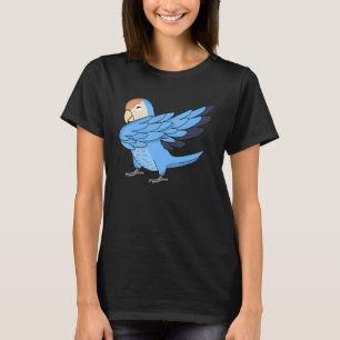 Camiseta Dabbing Parrot I Peach encarava Blue Lovebird