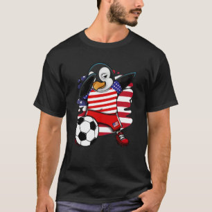 Camiseta Dabbing Penguin America Soccer Fans Jersey Usa Fla