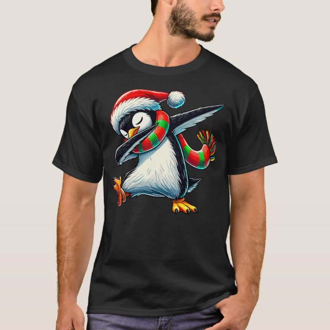 Camiseta Dabbing Penguin Christmas Holiday Kids Xmas St. Ni (Frente)