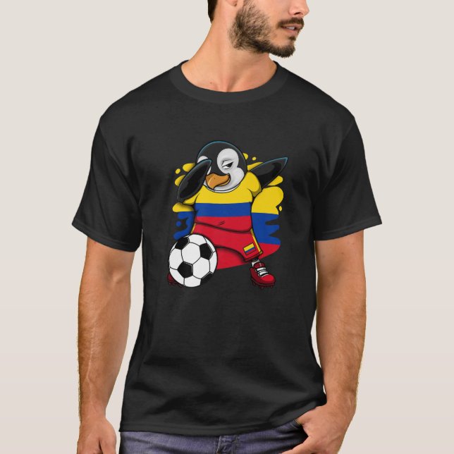 Camiseta Dabbing Penguin Colombia Soccer Fans Jersey Shoba (Frente)
