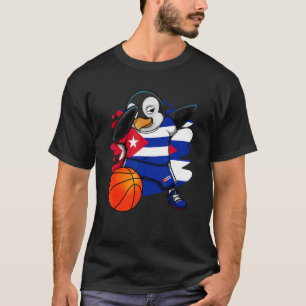 Camiseta Dabbing Penguin Cuba Fãs de Basquete Jersey Bball