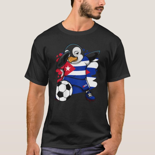 Camiseta Dabbing Penguin Cuba Soccer Fans Jersey L (Frente)