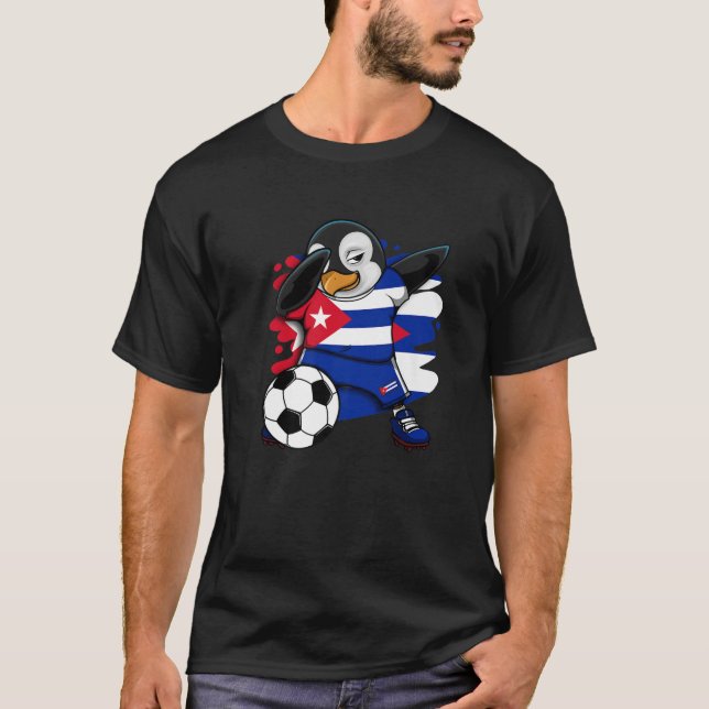 Camiseta Dabbing Penguin Cuba Soccer Fans Jersey L (Frente)
