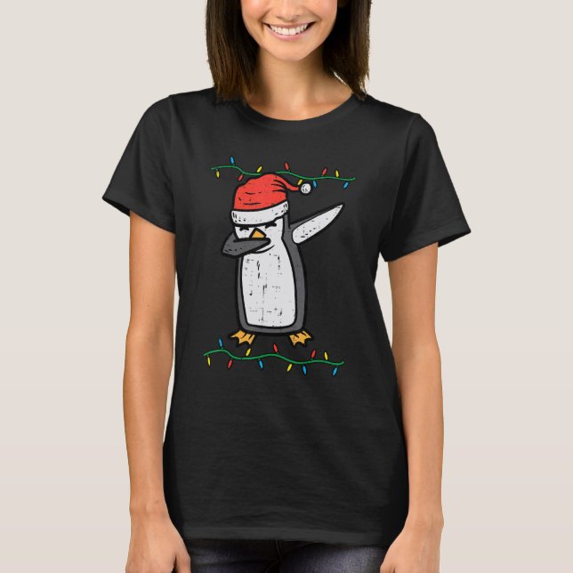 Camiseta Dabbing Penguin Dab Xmas Christmas Boys Kids Youth (Frente)