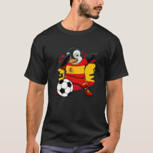 Camiseta Dabbing Penguin Espanha Soccer Fans Jersey Flag Fo