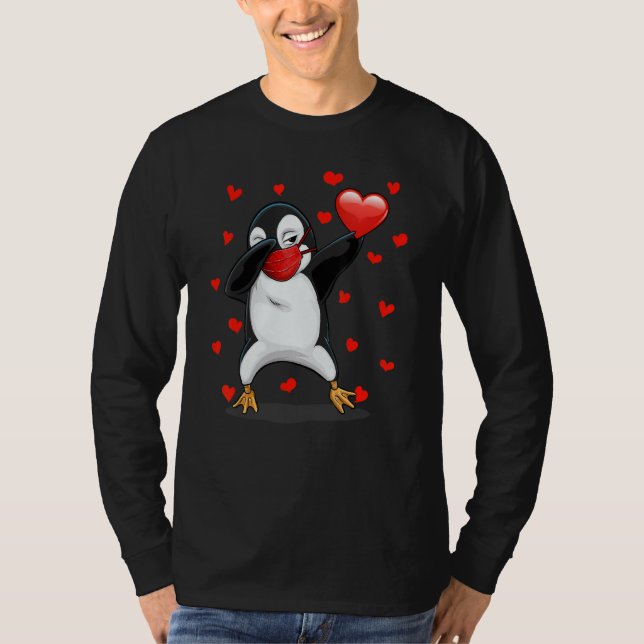 Camiseta Dabbing Penguin Face Mask Dab Dance Funny Valentin (Frente)