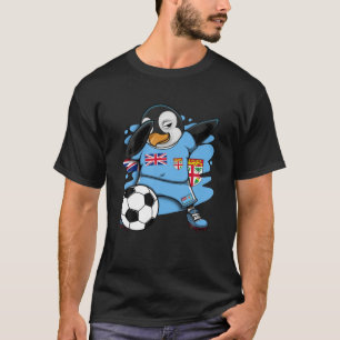 Camiseta Dabbing Penguin Fiji Soccer Fãs Jersey Pavilhão de