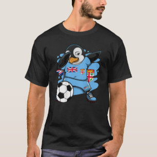 Camiseta Dabbing Penguin Fiji Soccer Fãs Jersey Pavilhão de