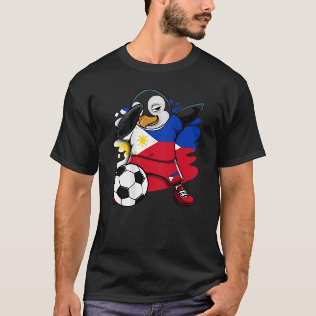 Camiseta Dabbing Penguin Filipinas Soccer Fans Jersey Fla (Frente)