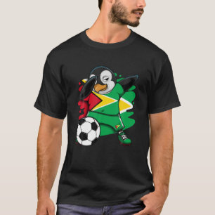 Camiseta Dabbing Penguin Guyana Soccer Fans Jersey Flag Foo