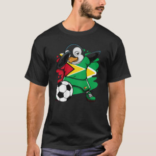 Camiseta Dabbing Penguin Guyana Soccer Fans Jersey Flag Foo