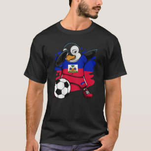 Camiseta Dabbing Penguin Haiti Soccer Fans Jersey Flag Foot
