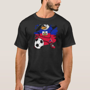 Camiseta Dabbing Penguin Haiti Soccer Fans Jersey Flag Foot