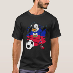 Camiseta Dabbing Penguin Haiti Soccer Fans Jersey Flag Foot