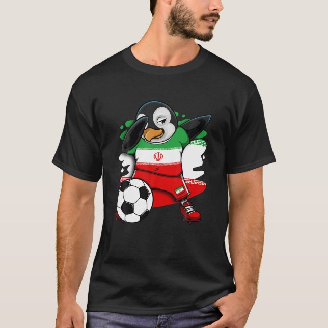 Camiseta Dabbing Penguin Iran Soccer Fans Jersey Football L (Frente)