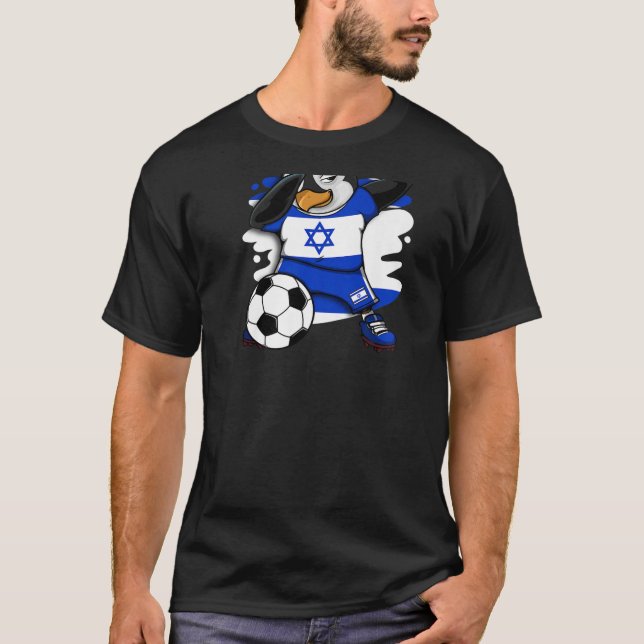 Camiseta Dabbing Penguin Israel Soccer Fans Jersey (Frente)