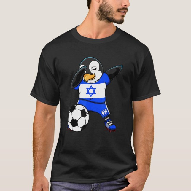 Camiseta Dabbing Penguin Israel Soccer Fans Jersey (Frente)