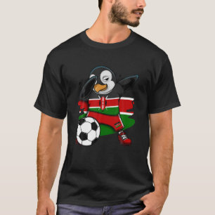 Camiseta Dabbing Penguin Kenya Soccer Fans Jersey Flag Foot