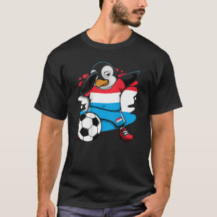 Camiseta Dabbing Penguin Luxembourg Soccer Fans Jersey Foot