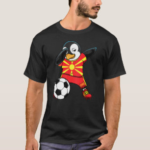 Camiseta Dabbing Penguin Macedônia Soccer Fans Jersey