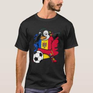 Camiseta Dabbing Penguin Moldova Soccer Fans Jersey