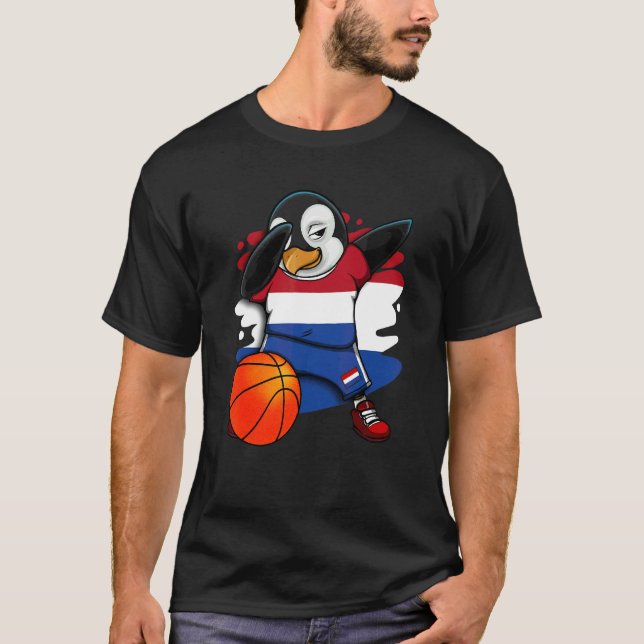 Camiseta Dabbing Penguin Netherlands Basball Fan Jersey (Frente)