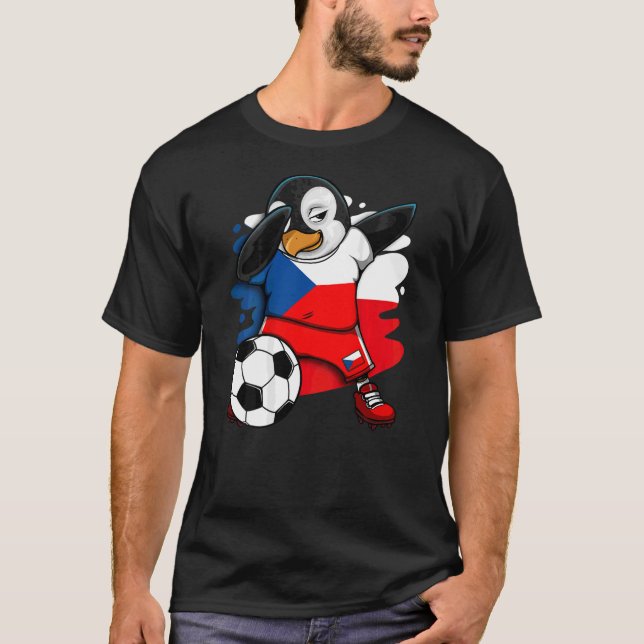 Camiseta Dabbing Penguin República Checa Soccer Fans Jersey (Frente)